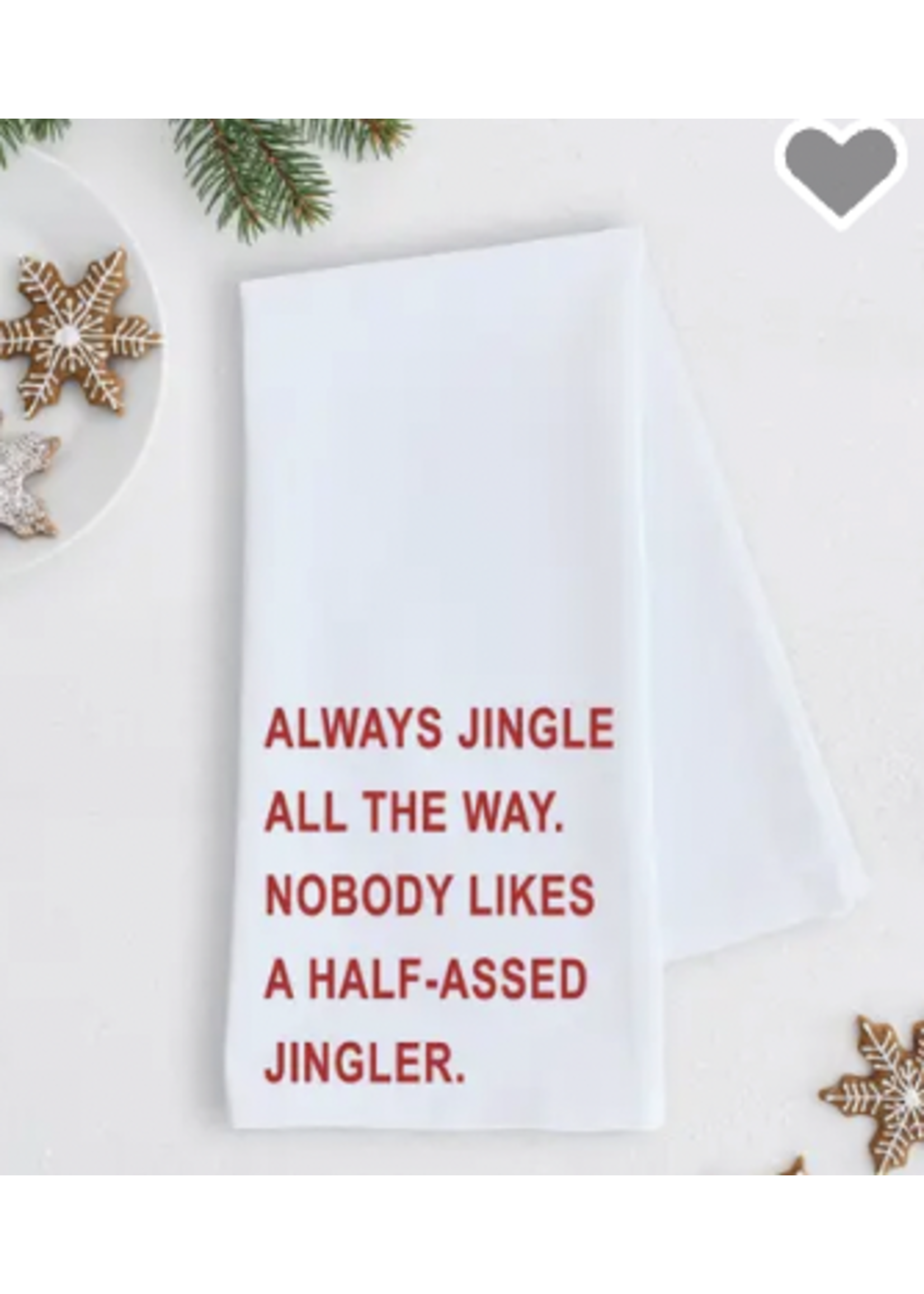 Dev D & Co. Jingle All the Way Tea Towel - Holiday Red