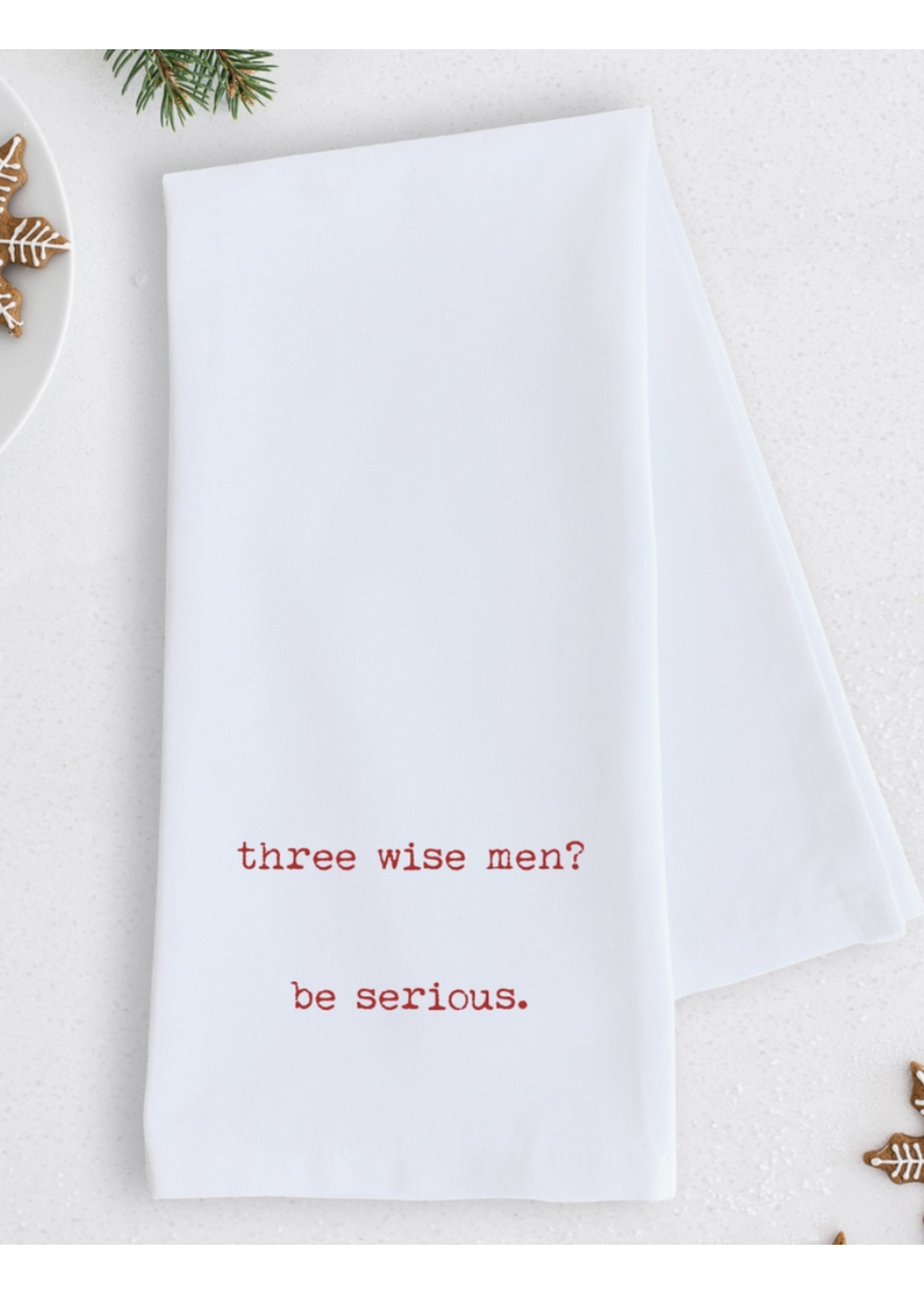 Dev D & Co. Three Wise Men Tea Towel - Holiday Red