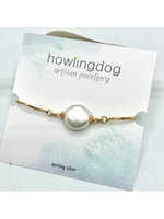 Howling Dog Artisan Jewellery Howling Dog  Adjustable Bracelet - Round Freshwater Pearl