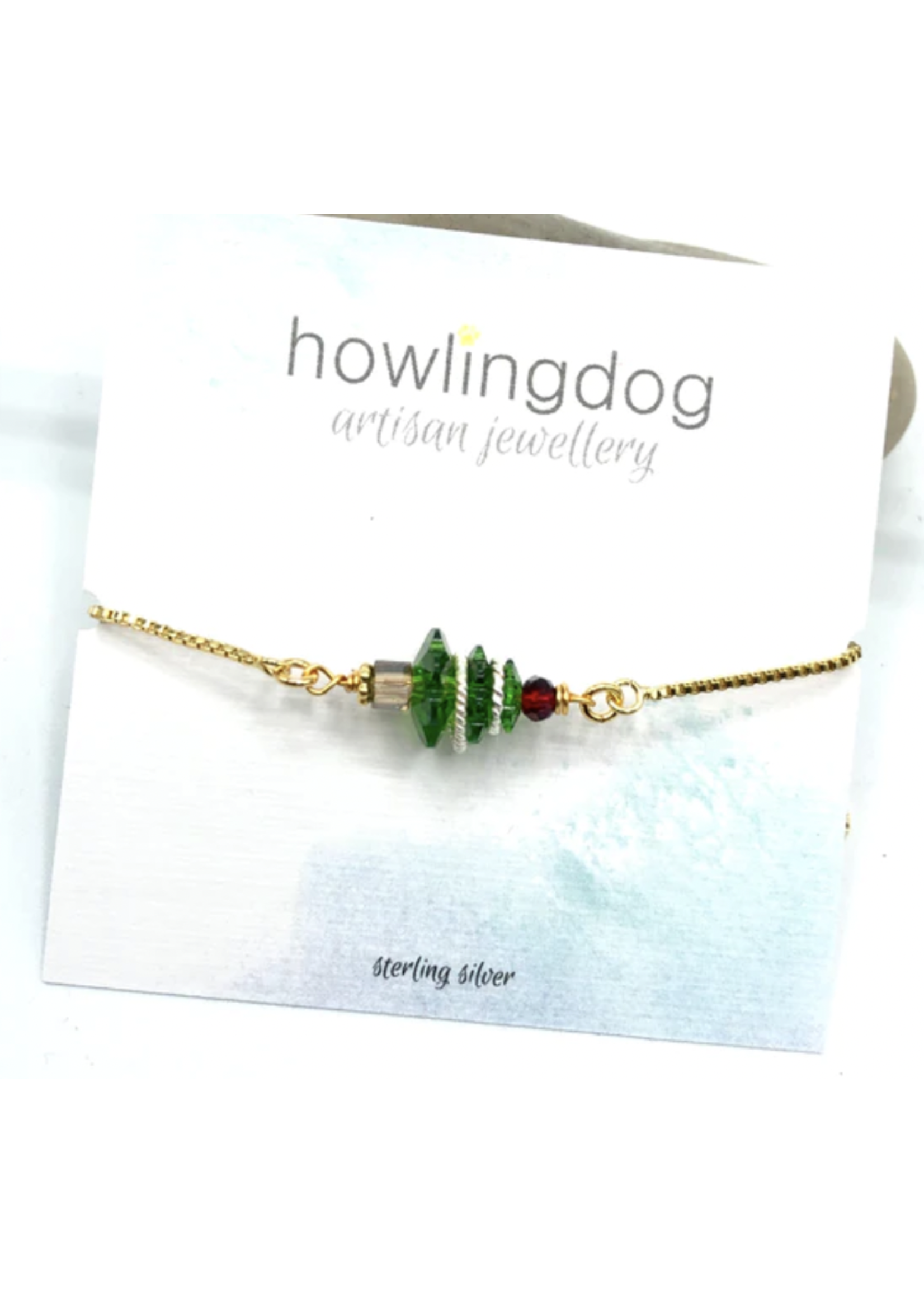 Howling Dog Artisan Jewellery Howling Dog Adjustable Bracelet - Christmas Tree