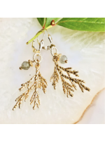 Howling Dog Artisan Jewellery Howling Dog Juniper Branch Earrings Gold