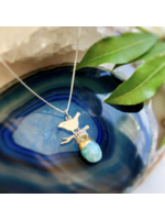 Howling Dog Artisan Jewellery Howling Dog Chirp (Bird) Stone Pendant Necklace - Amazonite