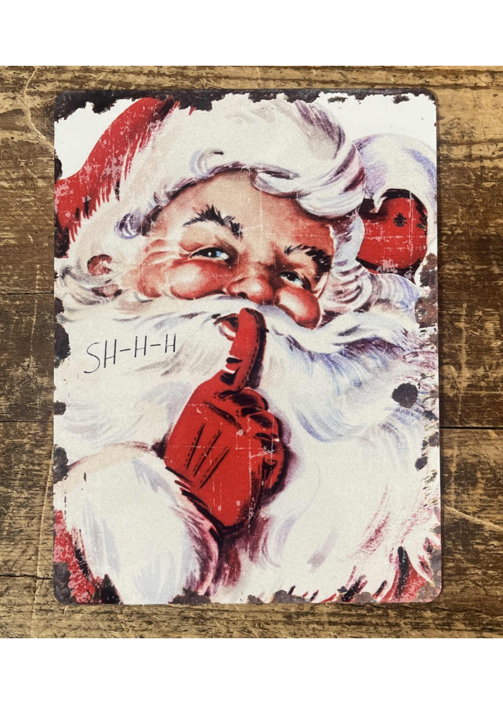 The British Metal Signs Company Vintage Santa Shhhh Christmas Metal Wall Sign