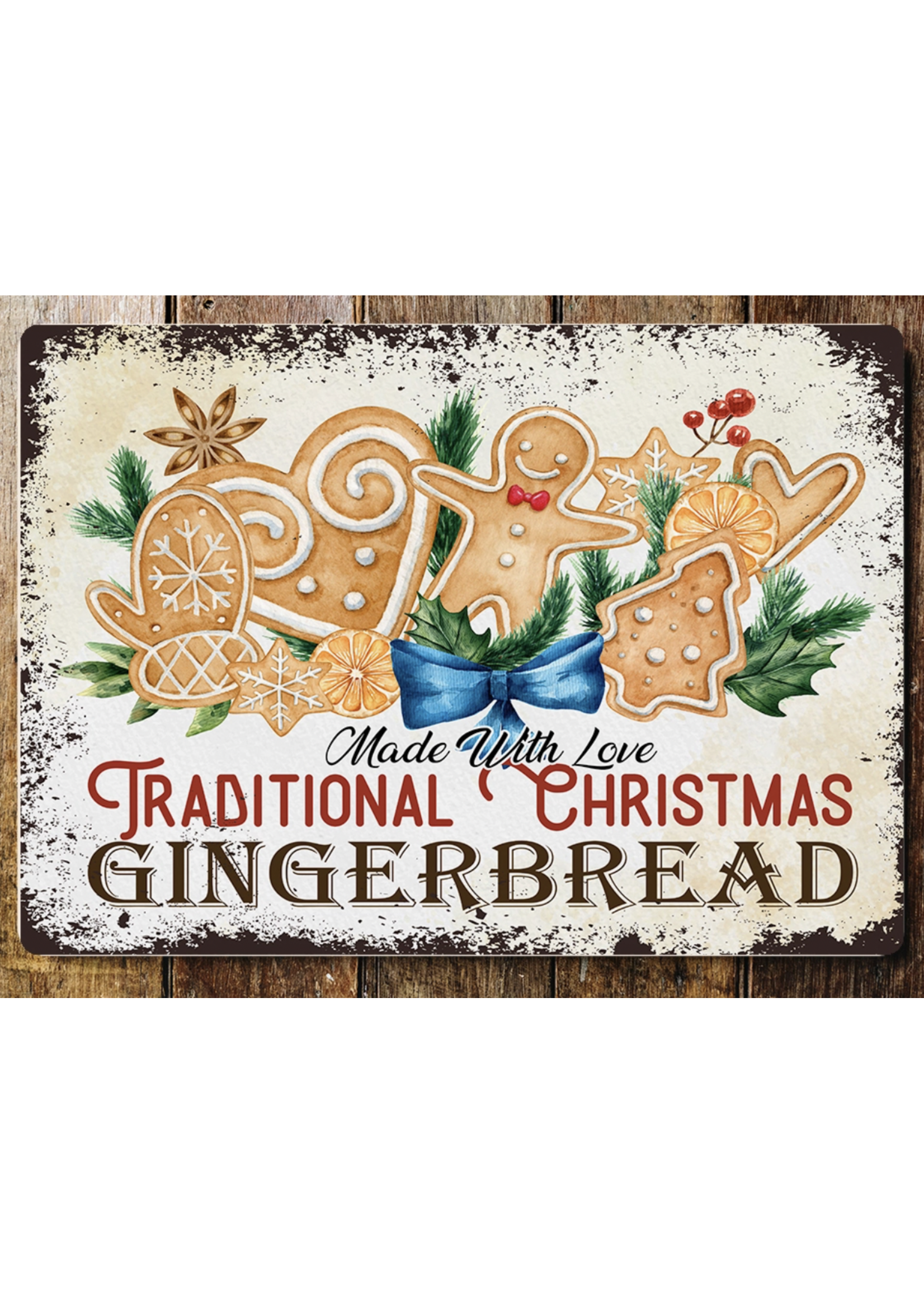 The British Metal Signs Company Christmas Traditional Gingerbread -  Metal Sign  Wall Plaque