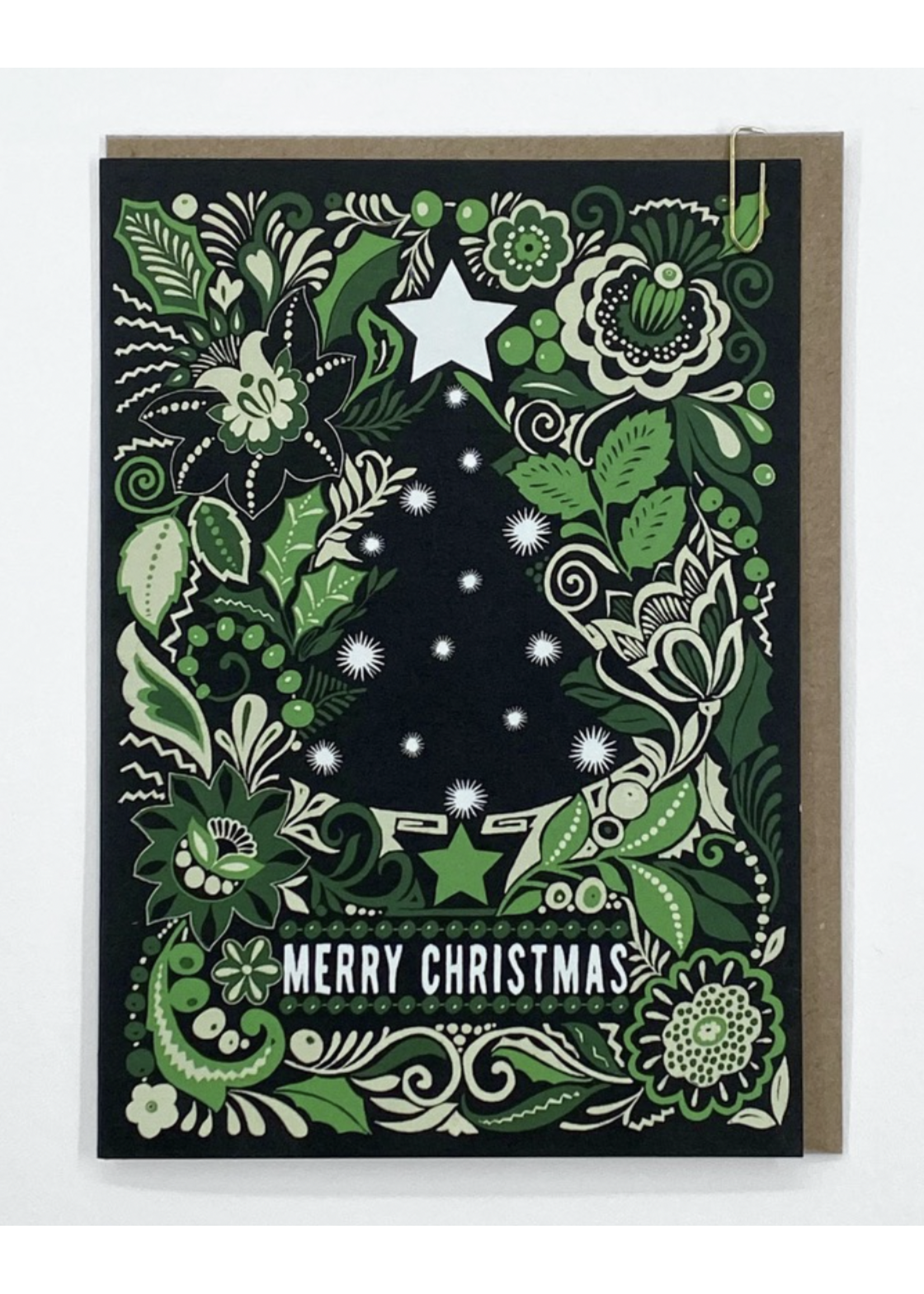 Pavilion Christmas Card - Folk - Merry Christmas Green