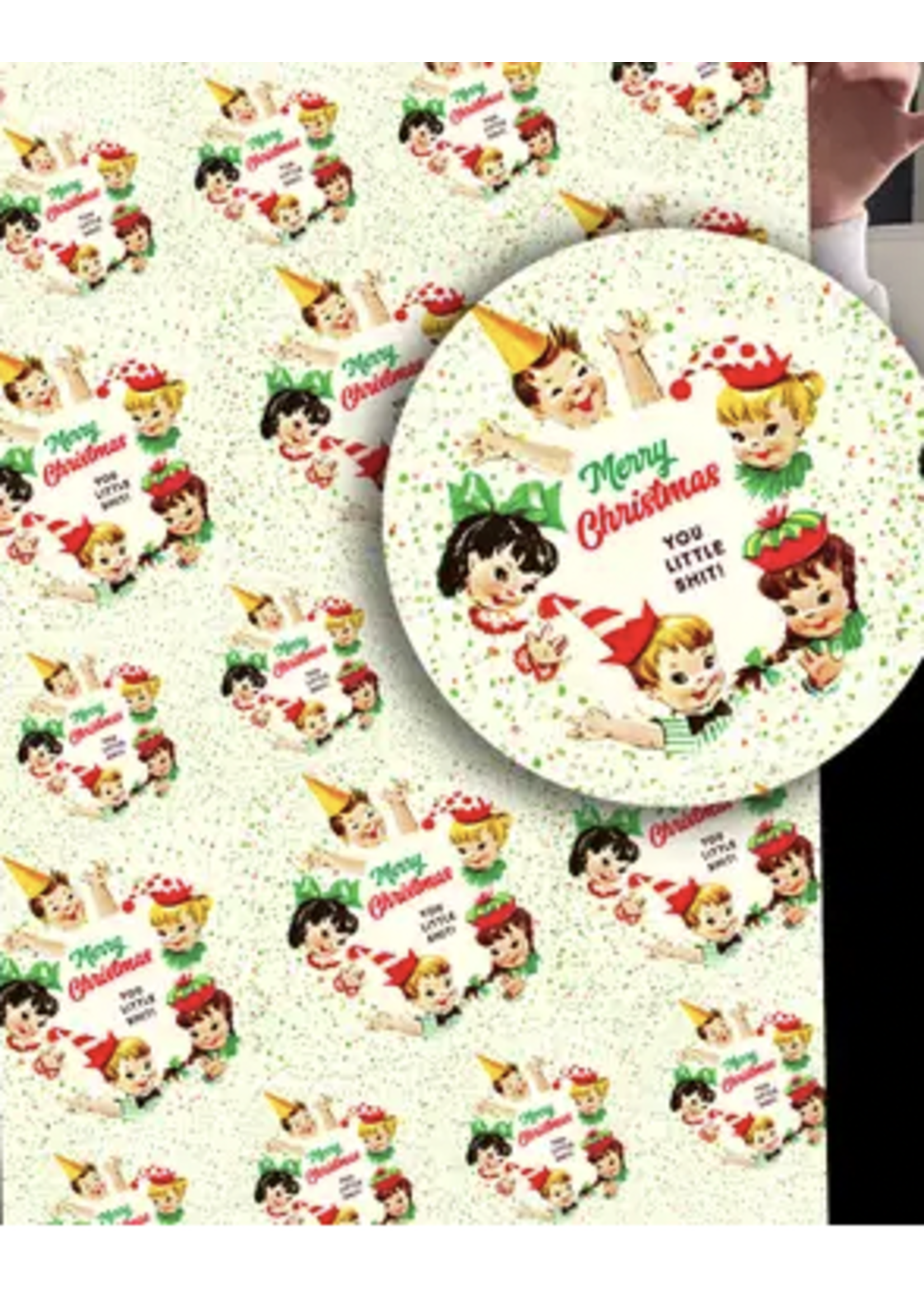 Offensively Delightful Little Shit Xmas Christmas Gift Wrapping Paper