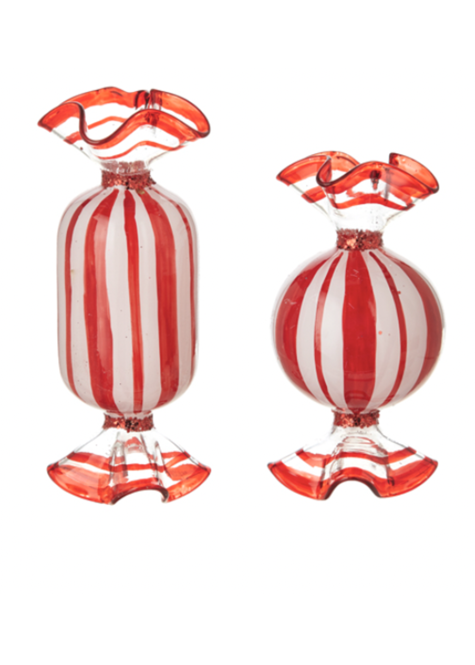 Design Home Glass large Peppermint Candy Ornament 5.5"