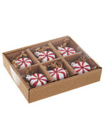 Alicja Confections Box of 6 Peppermint Glass Ornaments