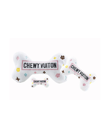 Haute Diggety Dog White Chewy Vuitton Bone Toy - Lg.