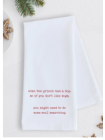 Dev D & Co. Even The Grinch Had A Dog Tea Towel - Holiday Red