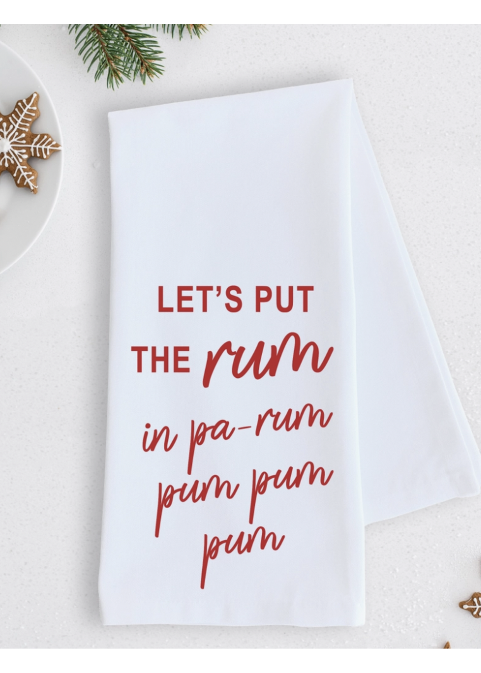 Dev D & Co. Rum Pum Pum Pum Tea Towel - Holiday Red