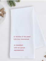 Dev D & Co. Polar Expresswreck Tea Towel - Holiday Red