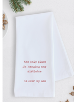 Dev D & Co. Hanging Mistletoe Tea Towel - Holiday Red