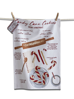 Design Home Candy Cane Cookies Recipe Dish /TeaTowel - White