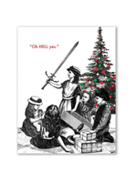 Mincing Mockingbird Christmas Sword Card