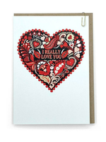 Pavilion Valentine's Card - Folk - I Really Love You