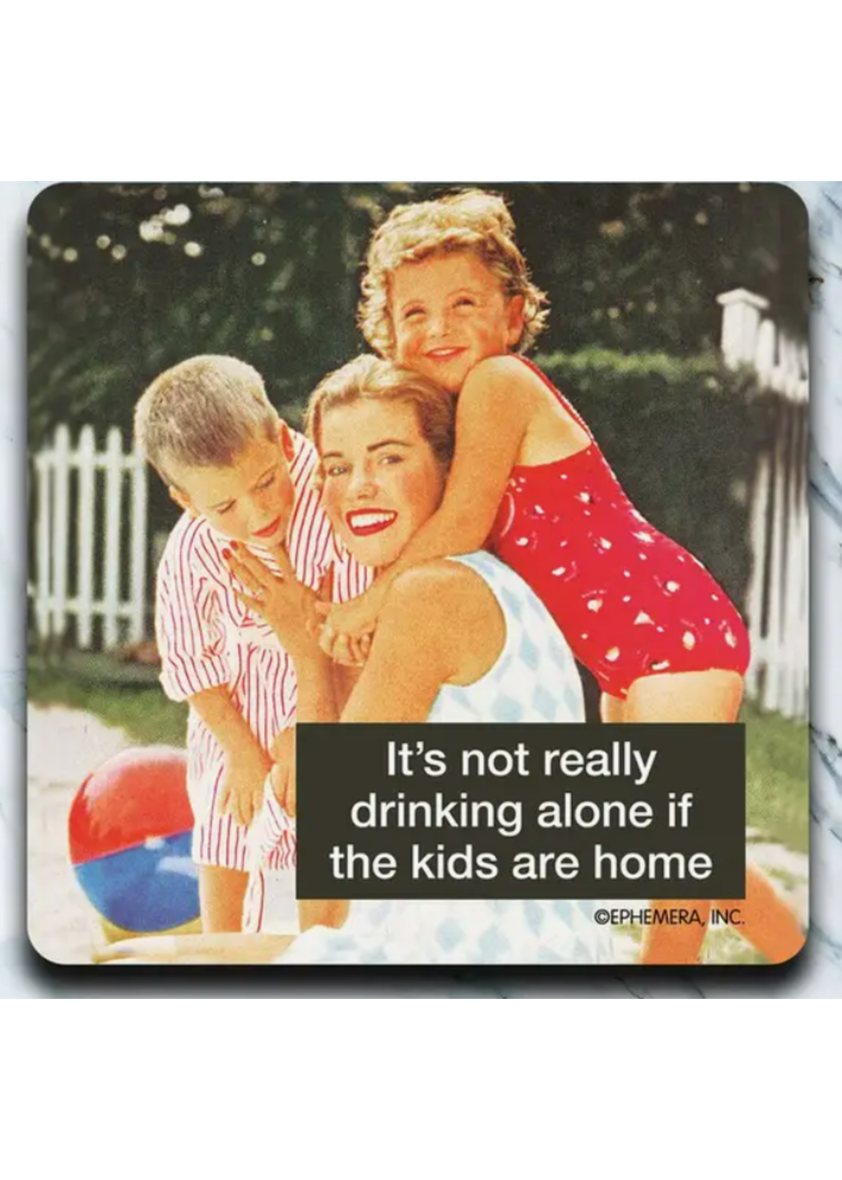 High Cotton Foam Coaster Drinking Alone Kids