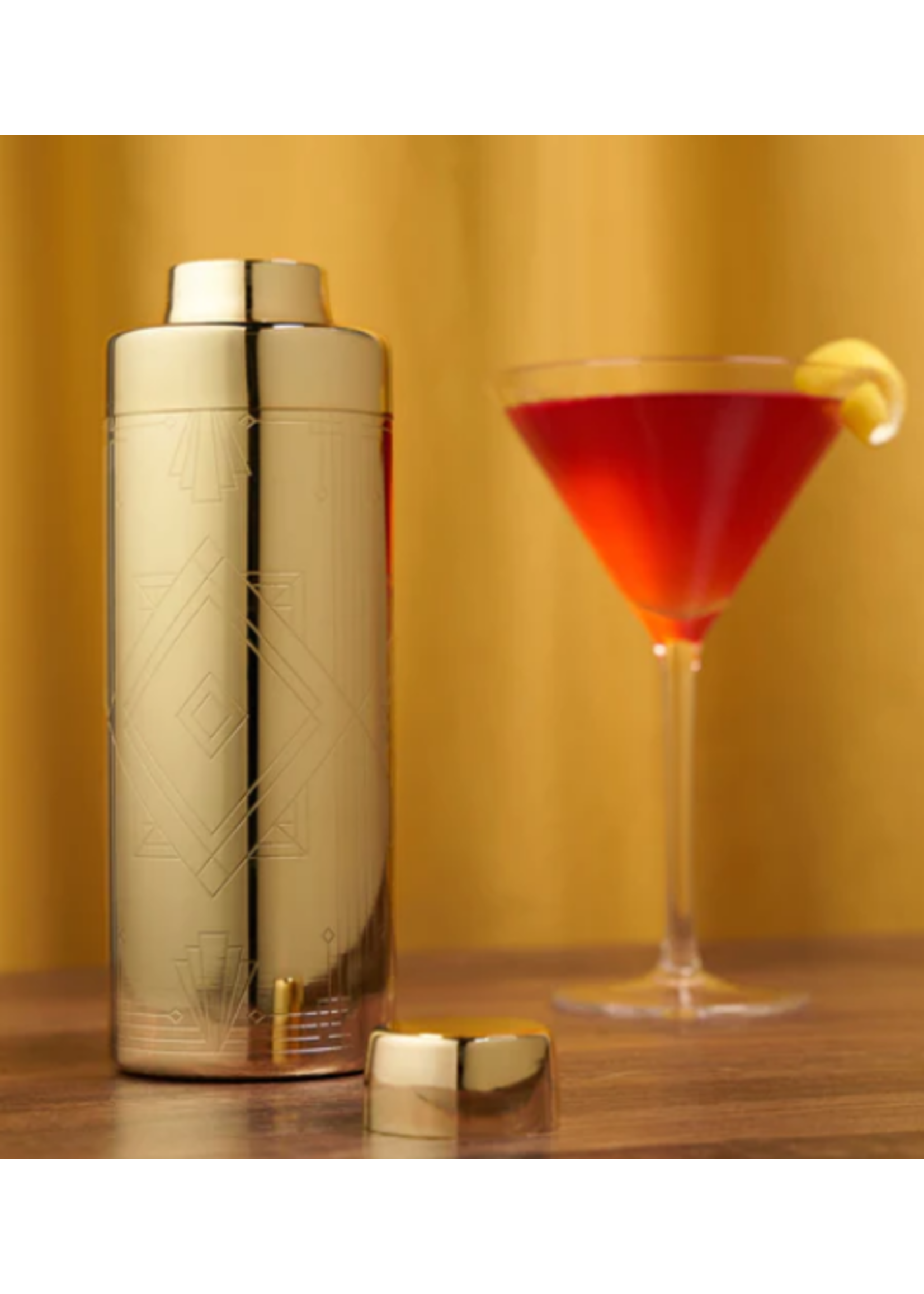 Viski Gold Art Deco Cocktail Shaker