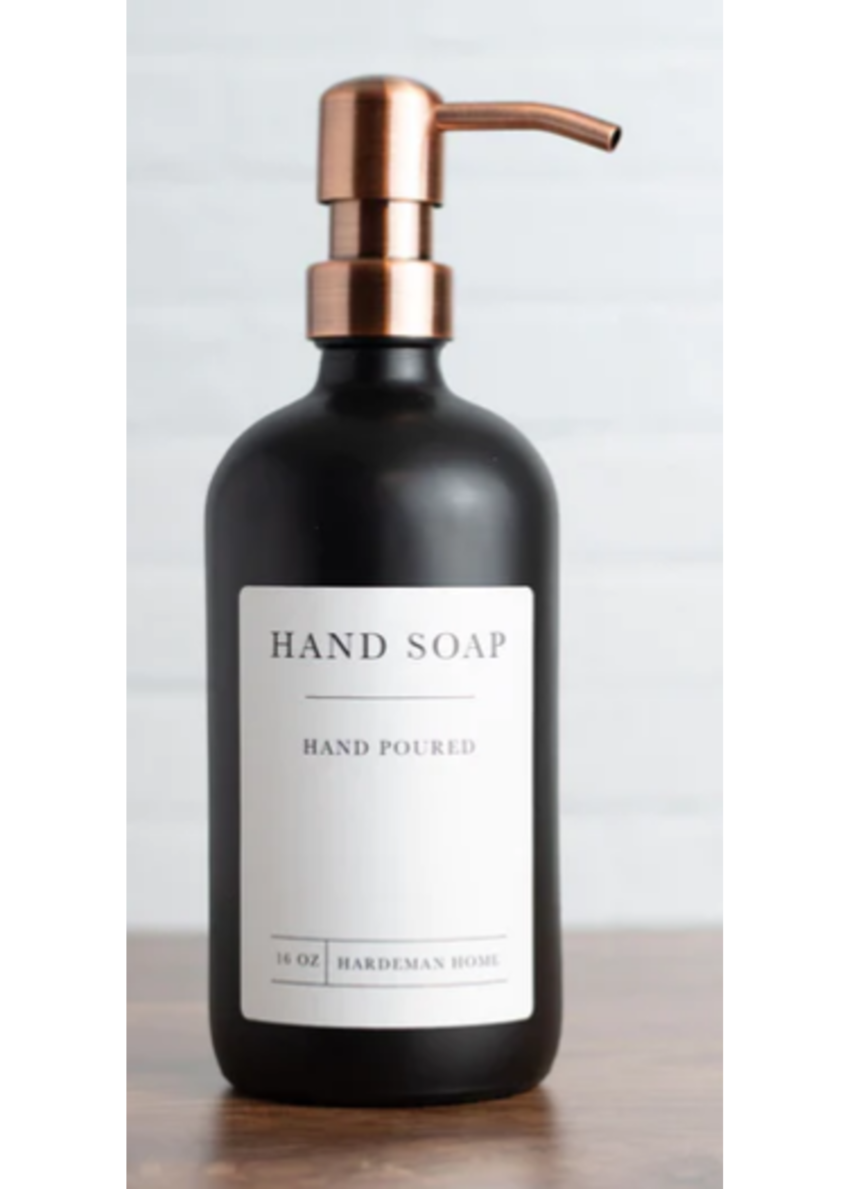 Hardeman Home Black Glass Hand Soap Dispenser - Rose Gold