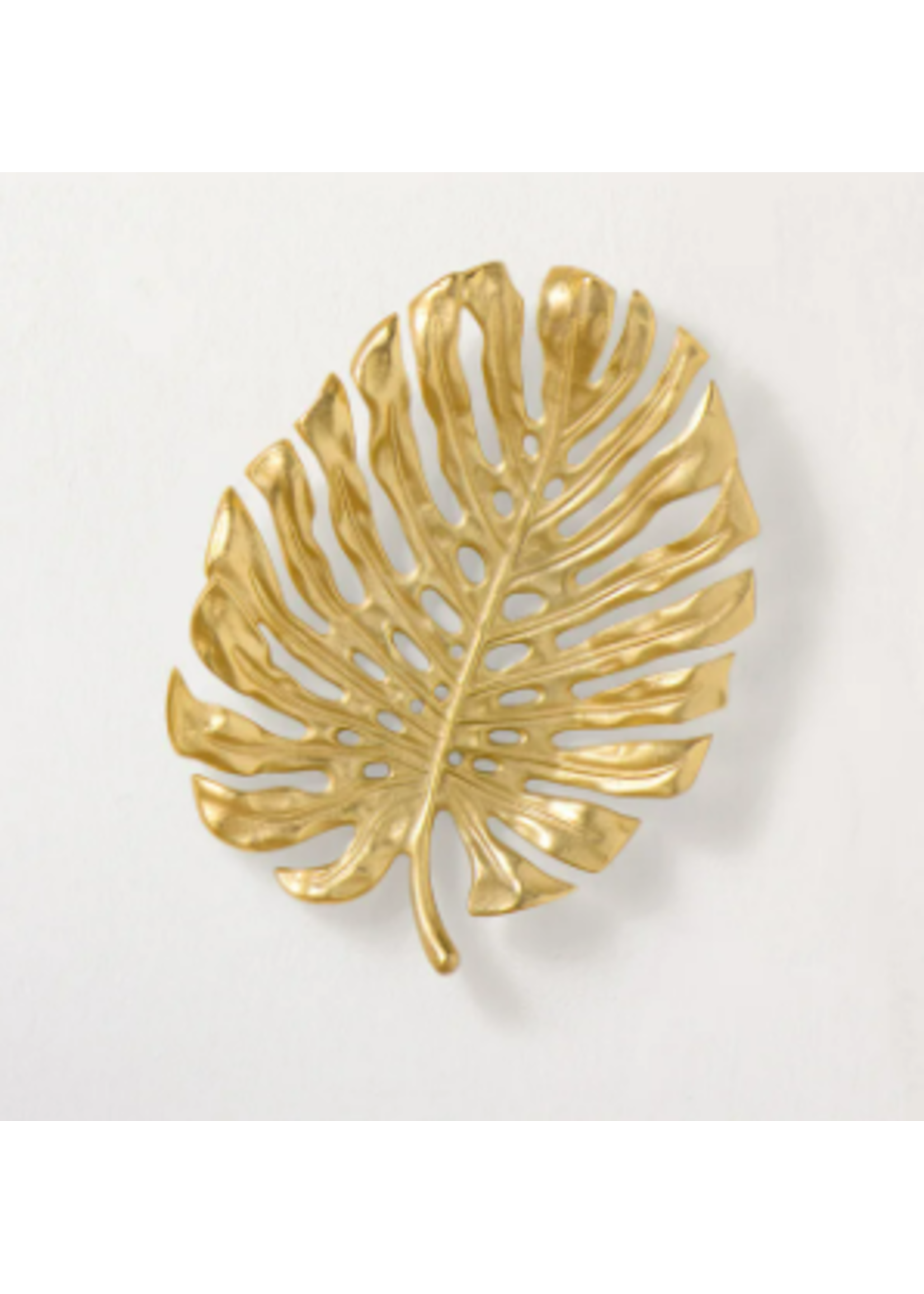 Torre & Tagus Luxe Gold Monstera Leaf Platter - Lg.