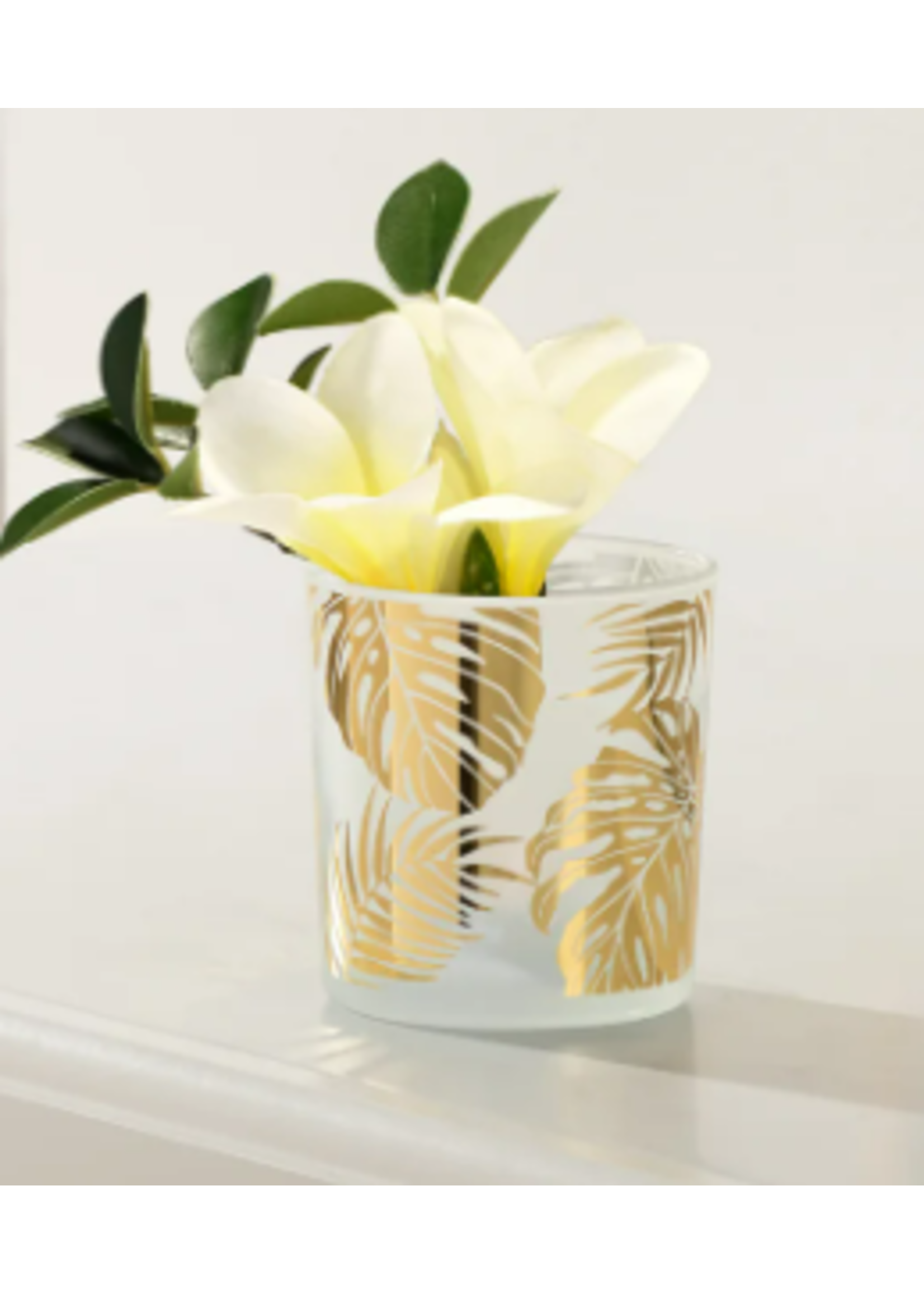 Torre & Tagus Monstera Leaf - Gold Mirror Votive - Sm.