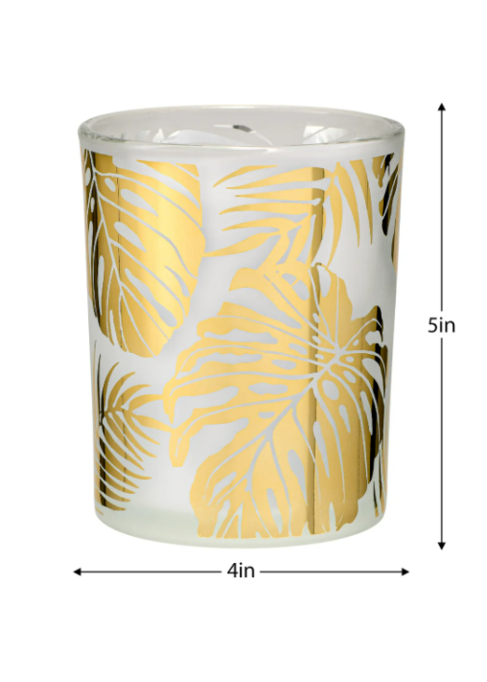 Torre & Tagus Monstera Leaf Gold Mirror votive - Med.