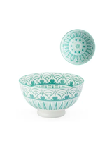 Torre & Tagus Kiri Porcelain Bowl Sm. 8oz/4.5" -Teal Radiant Spire