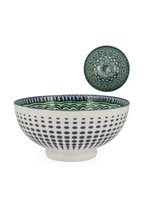 Torre & Tagus Kiri  Bowl  Lg. - Green Mandala - Porcelain 56oz
