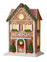 Razz Imports 13" Lit Gingerbread House w/ trees