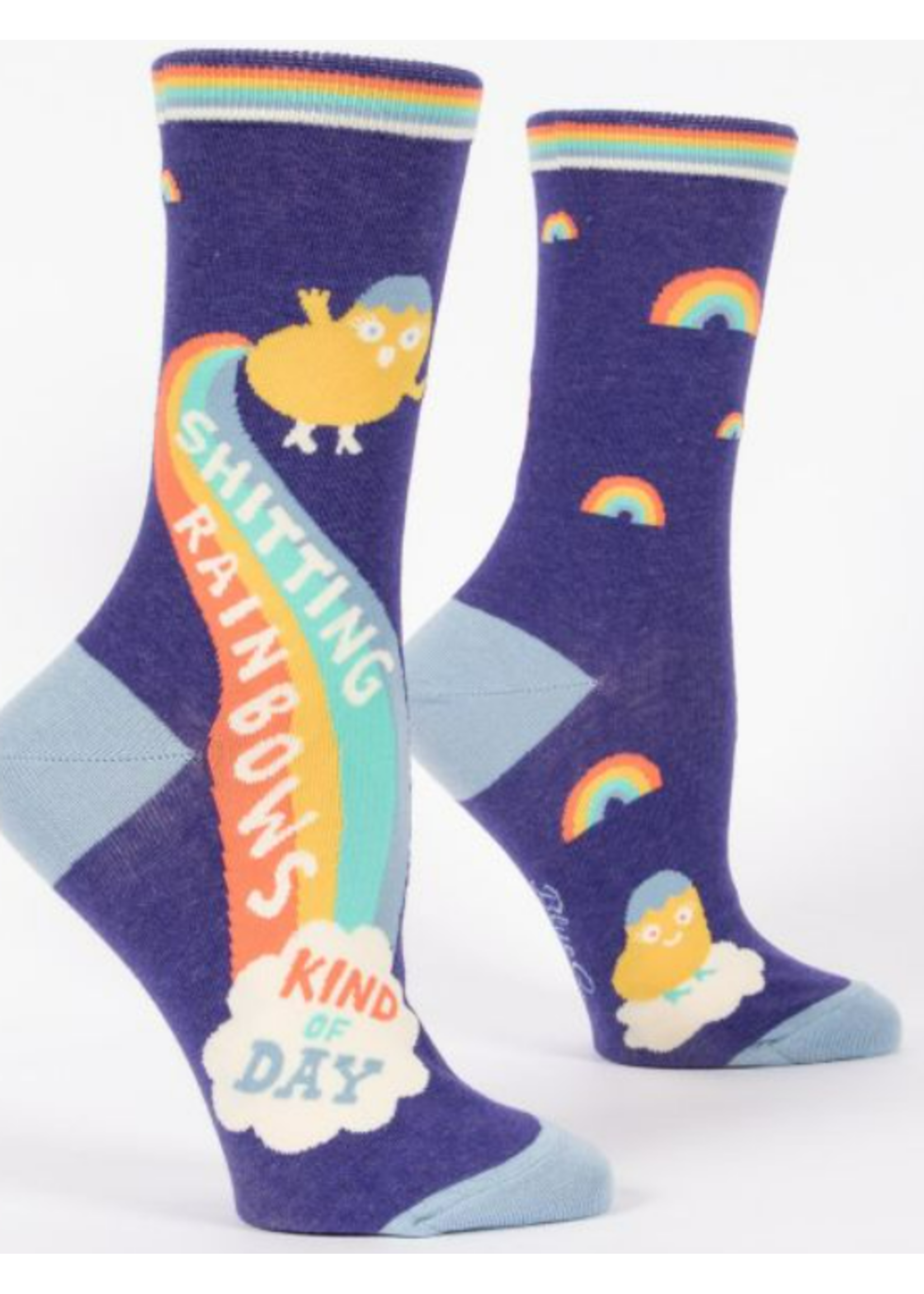 Blue Q Shitting Rainbows Socks