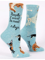 Blue Q People I Want to Meet: Dogs Crew socks