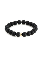 Lolo LOLO Men's Black Onyx  Bracelet Single Gold Bead