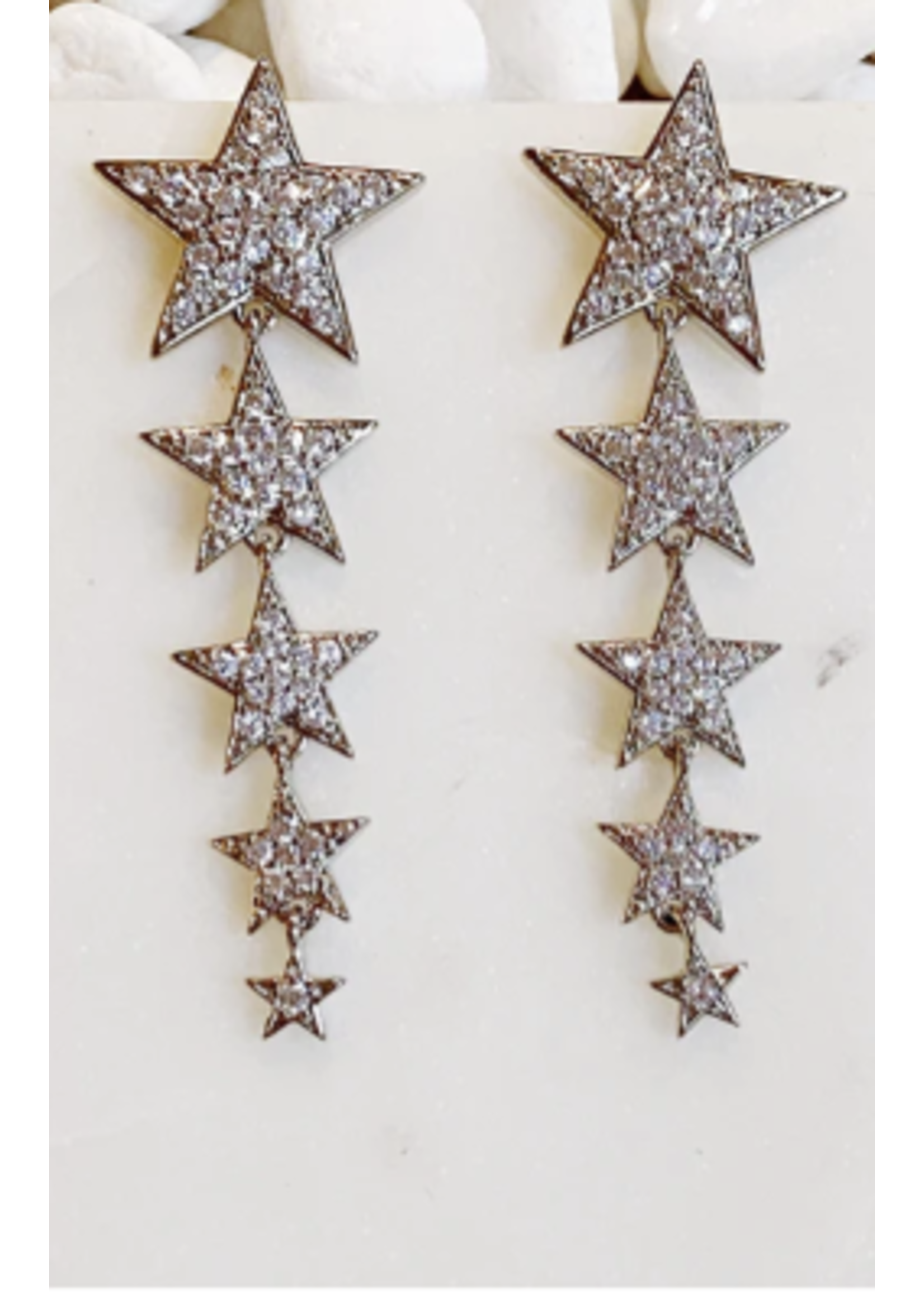 Ellison & Young Gold Sparkle Star Drop Earrings