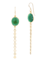 Lolo LOLO Stone Chain Drop Earrings - Green onyx