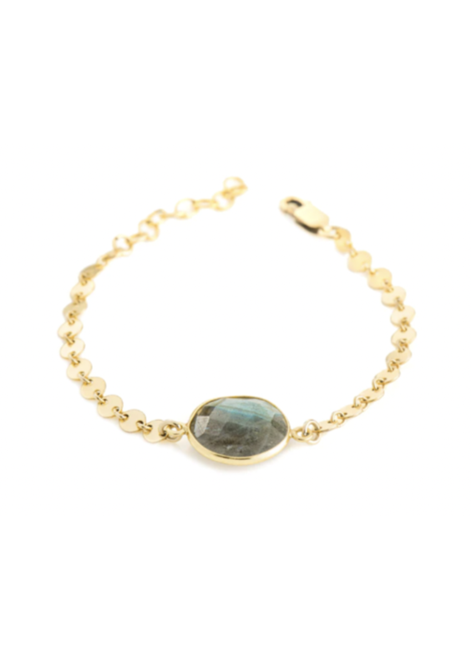 Lolo LOLO Coin Chain Stone Bracelet - Labradorite