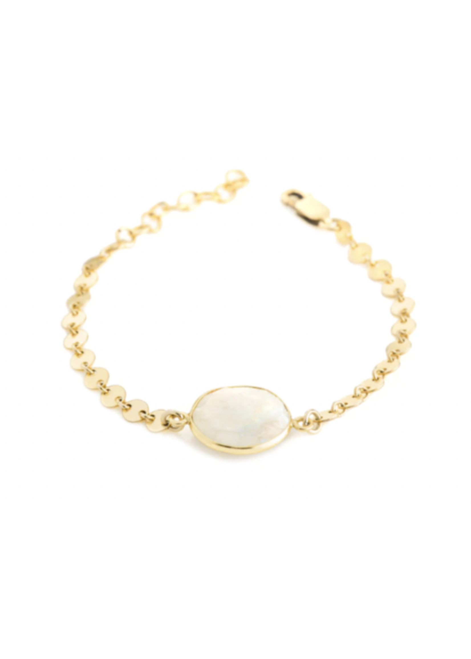 Lolo LOLO Coin Chain Stone Bracelet - Moonstone