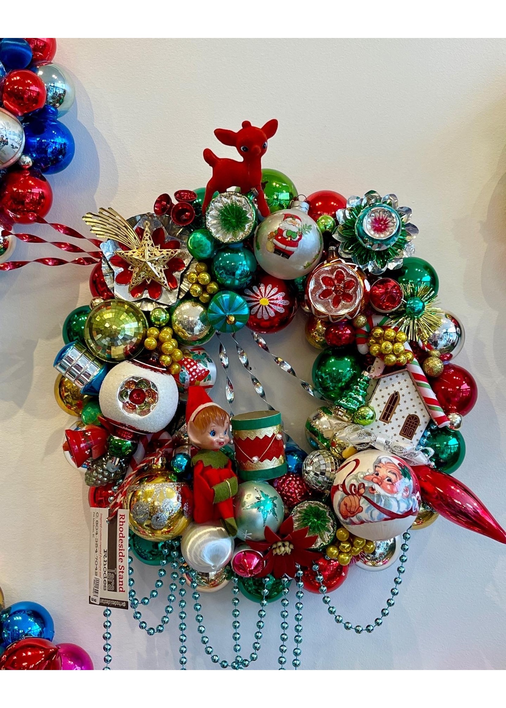Rhodeside Stand Vintage Wreath:  Merry & Bright