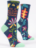 Blue Q Delicate Fucking Flower socks