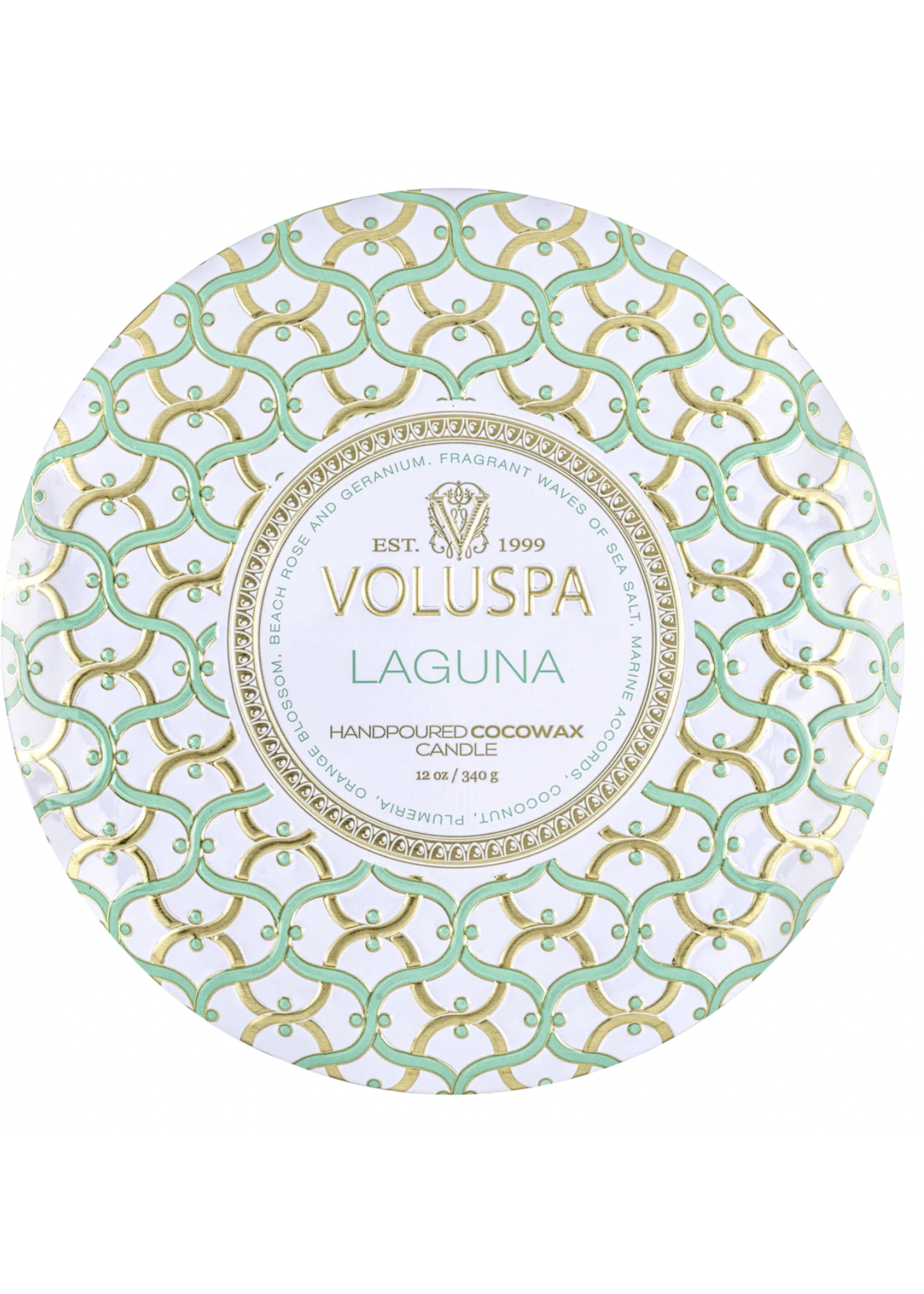 Voluspa Laguna round 3 wick tin candle