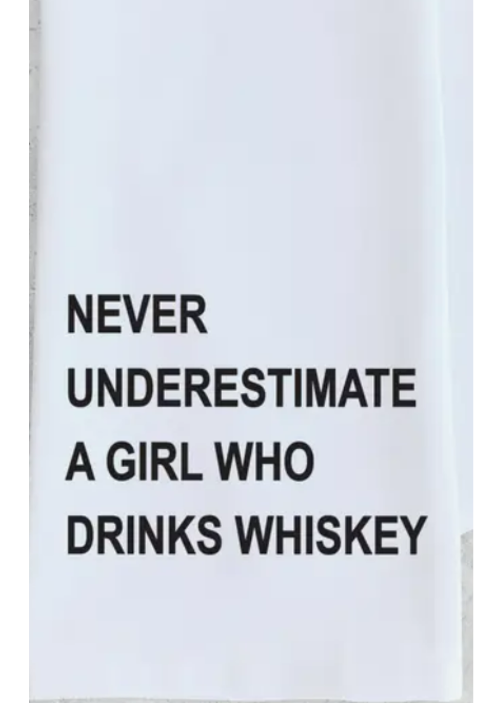 Dev D & Co. A Girl Who Drinks Whiskey tea towel