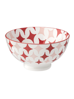 Torre & Tagus Kiri Bowl Med. - Red Diamonds - Porcelain 22oz 6" DIA