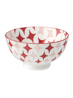 Torre & Tagus Kiri Bowl Sm. - Red Diamonds - Porcelain 8oz 4.5" DIA