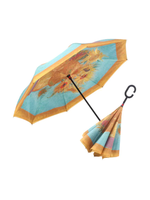 RainCaper Reverse Art Umbrella - Van Gogh Sunflowers