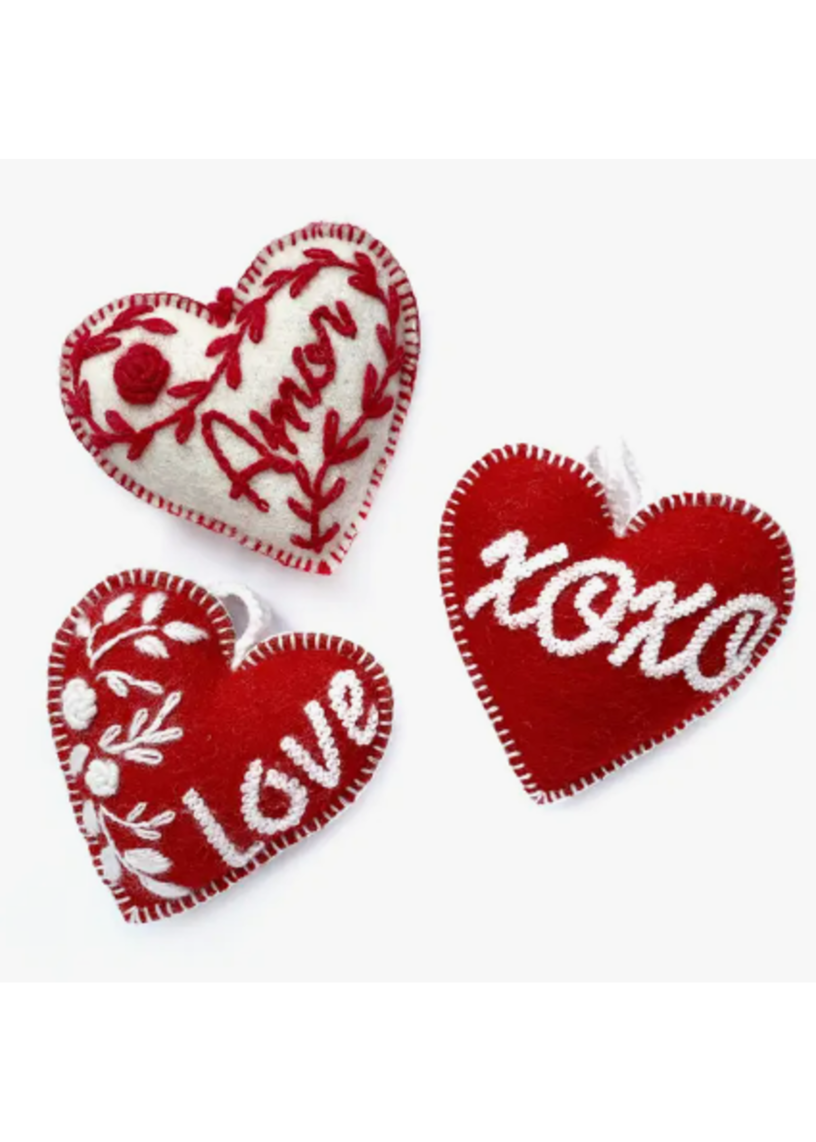 Ornaments for Orphans Amour Felt Heart Ornament