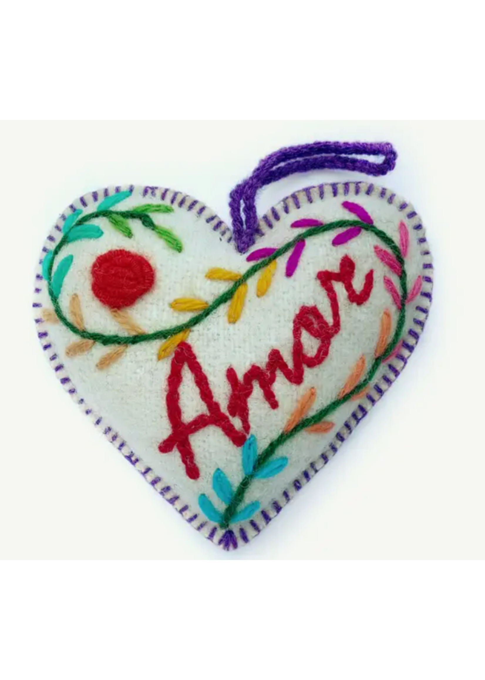 Ornaments for Orphans Amour Felt Heart Ornament