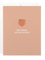 Classy Cards Creative Inc Peach / Bad-Ass Bitch Happy Birthday - Card
