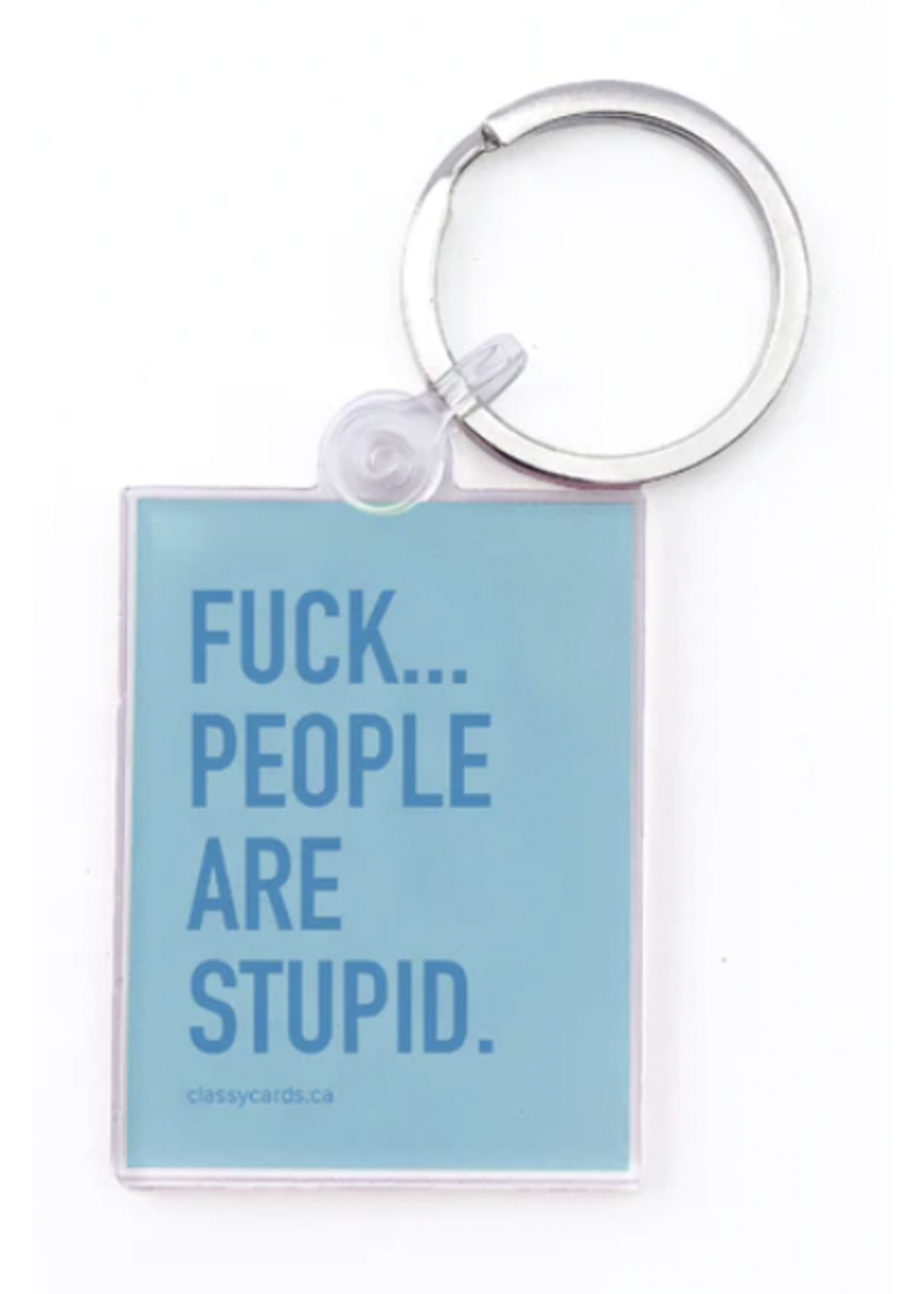 Classy Cards Creative Inc Fuck ... People Are Stupid - Keychain