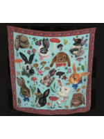 Nathalie Lete Nathalie Leté Silk Scarf: Blue Bunny Heads 98 cm
