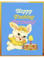Happy Fucking Birthday Blue Bunny Card