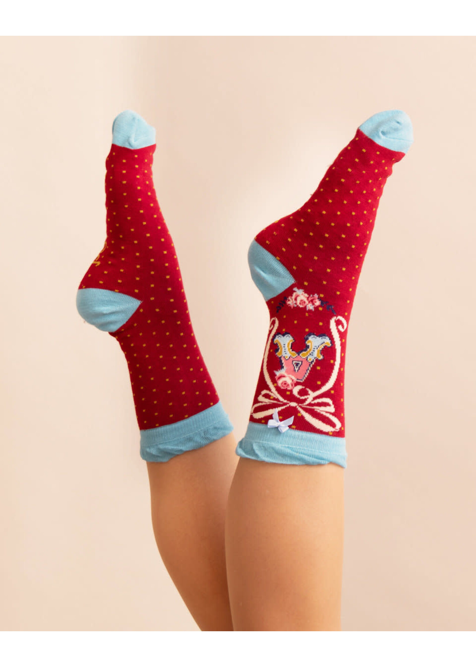 Powder UK Powder Alphabet Letter Socks  A-Z Pack - Ladies Bamboo Monogrammed Ankle Sock